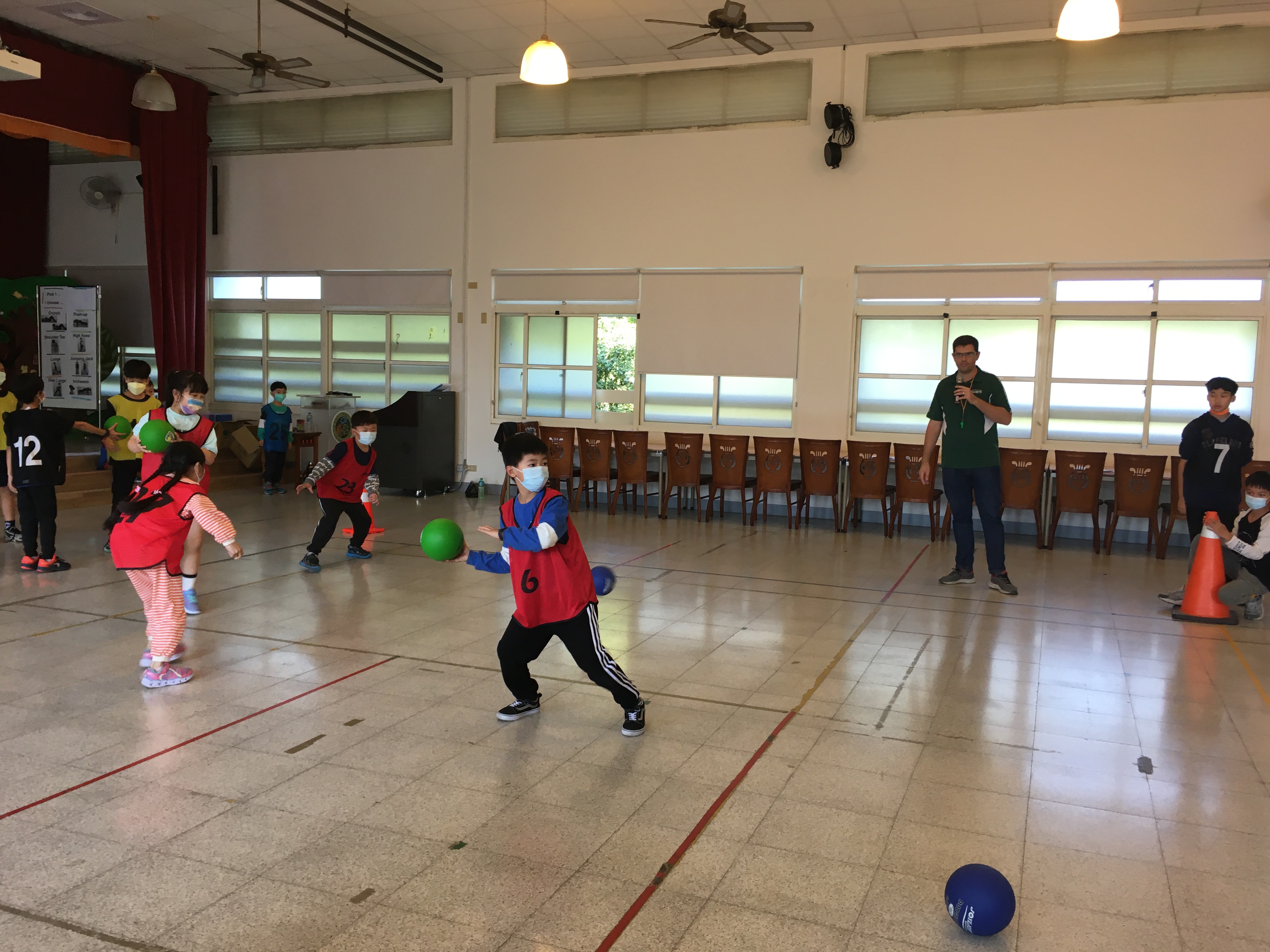 playing dodgeball