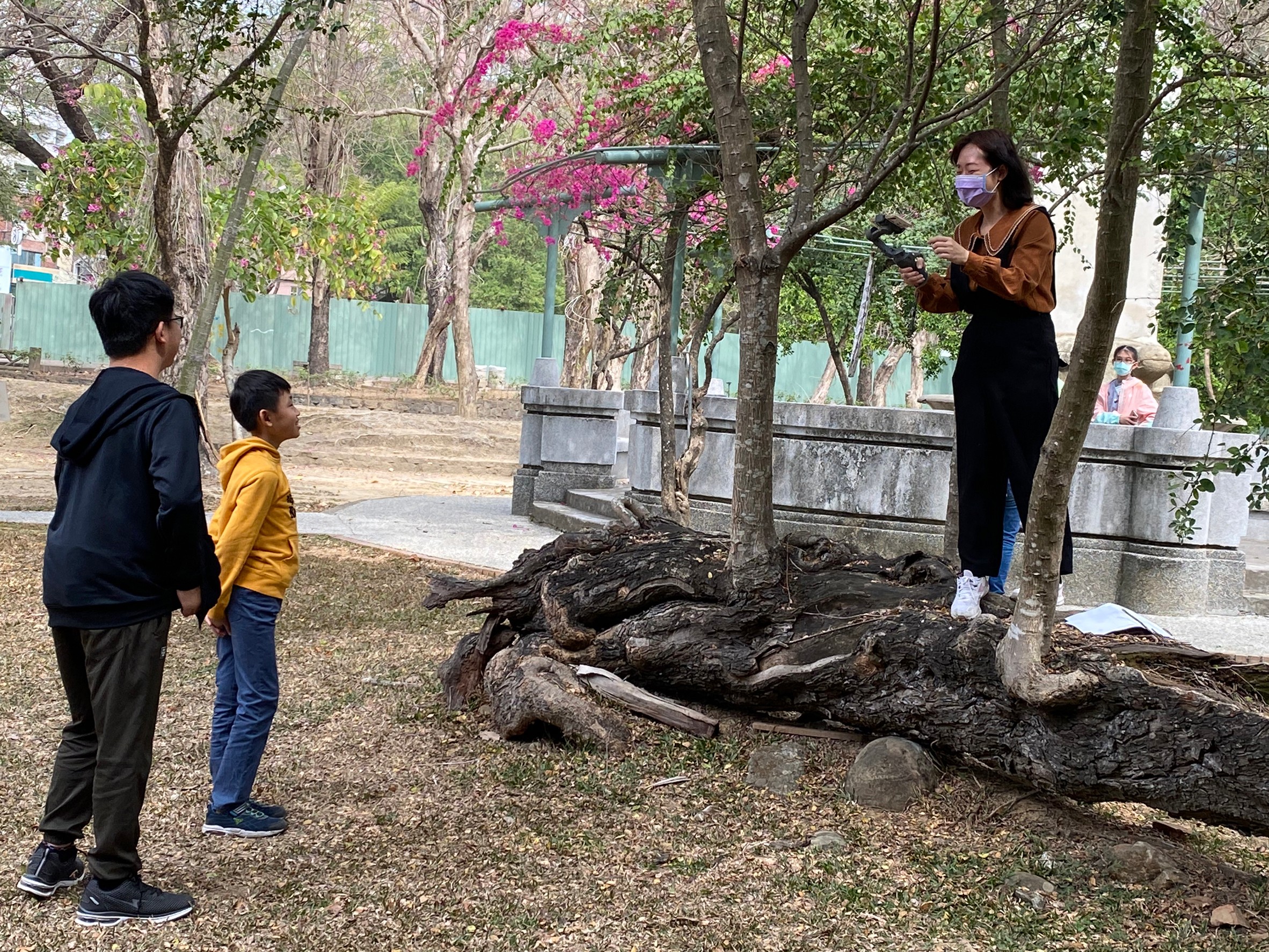 filming in the park