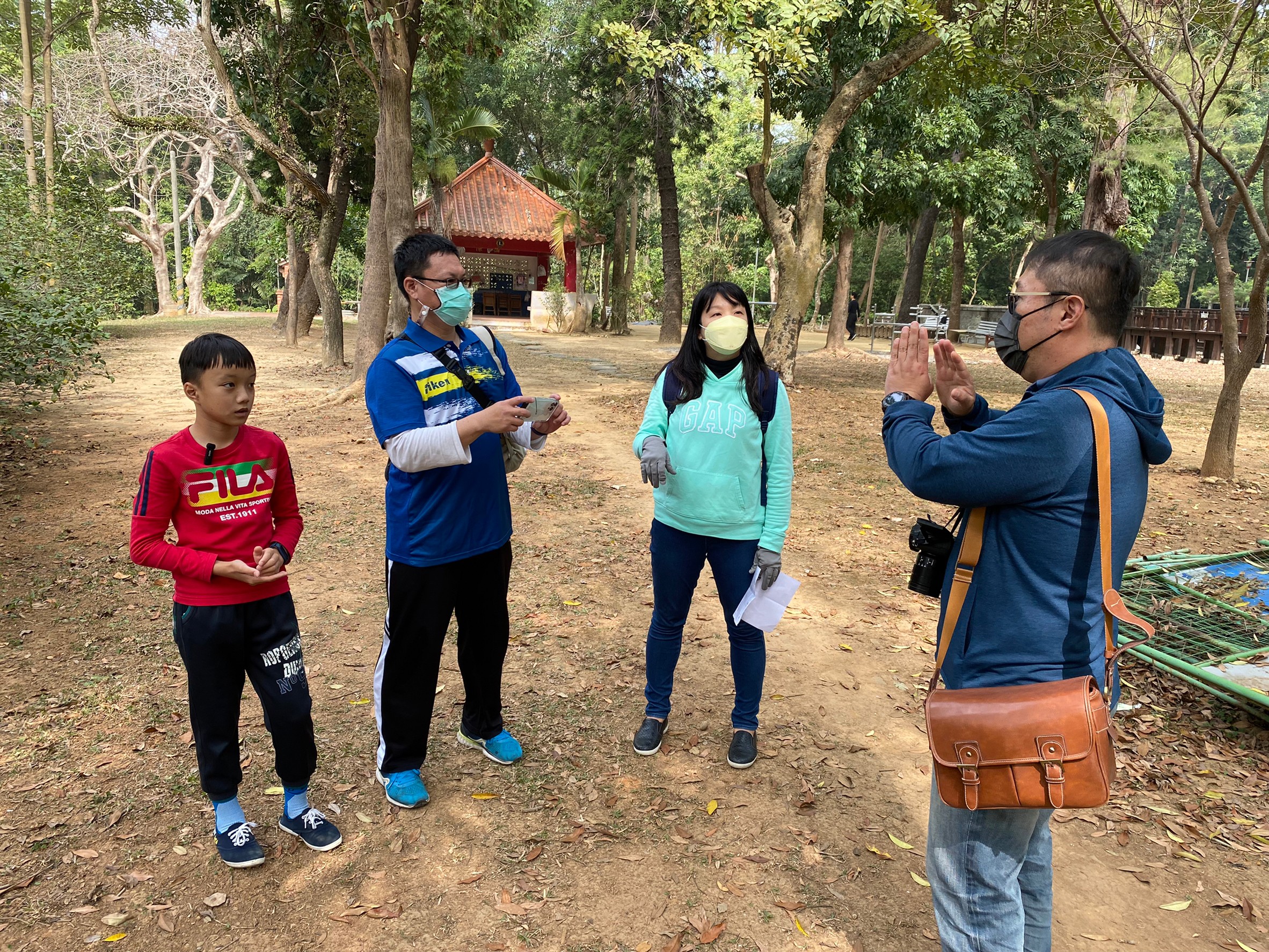 filming in the park