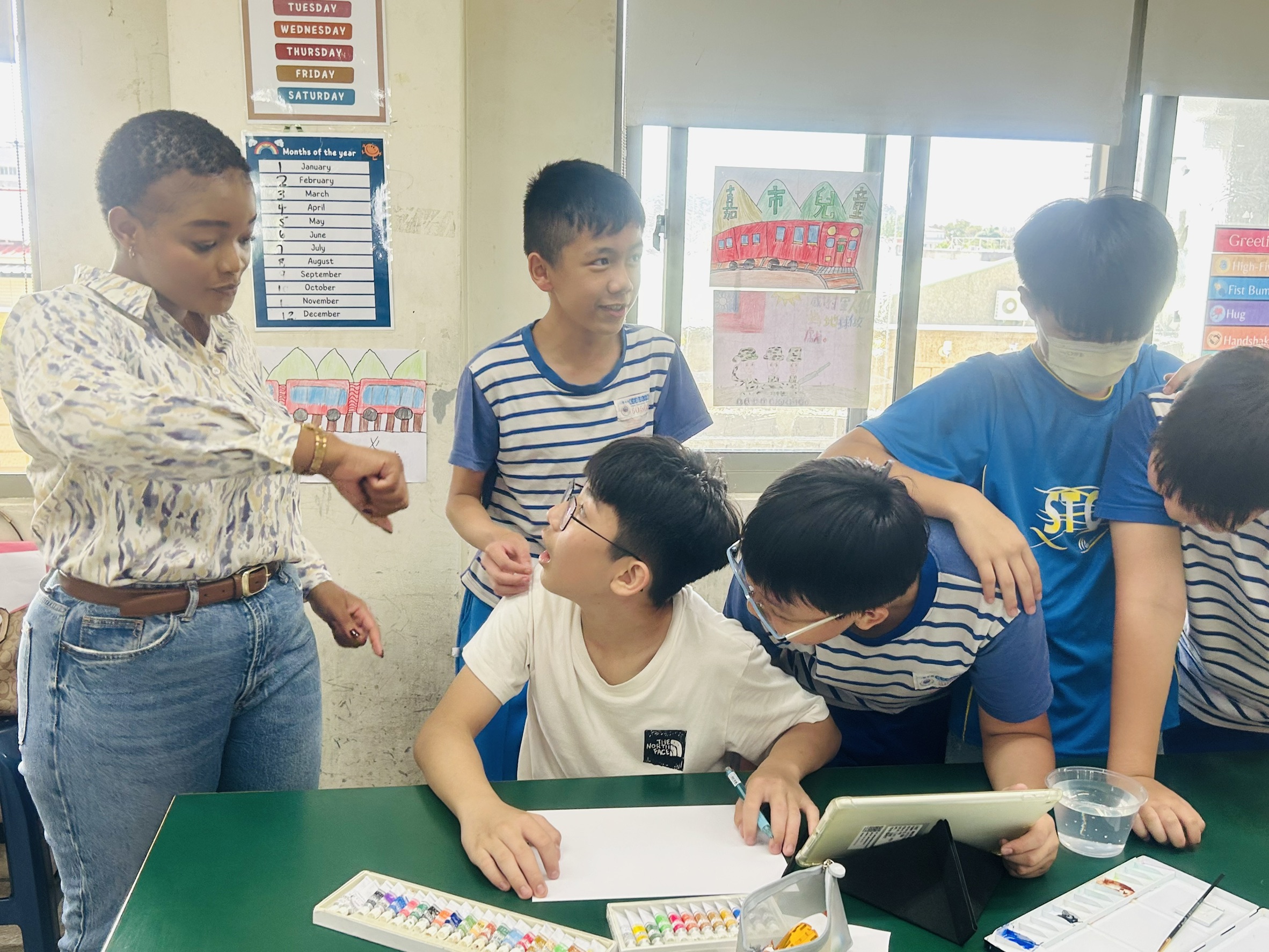 The teacher guide students