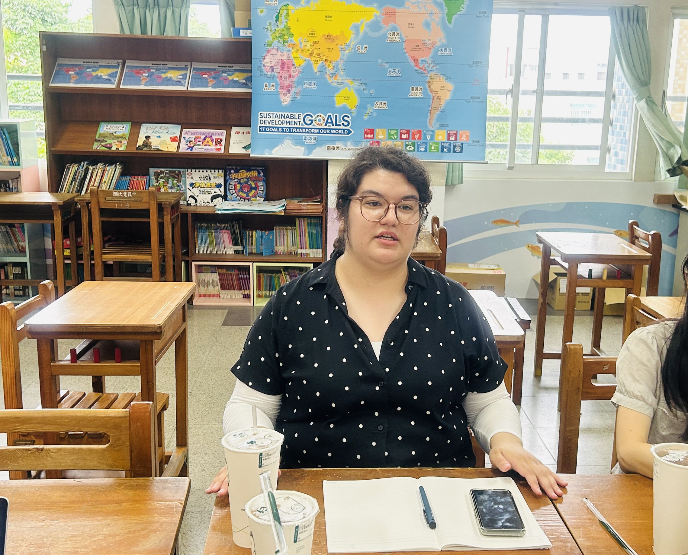 The teacher explains the lesson plan