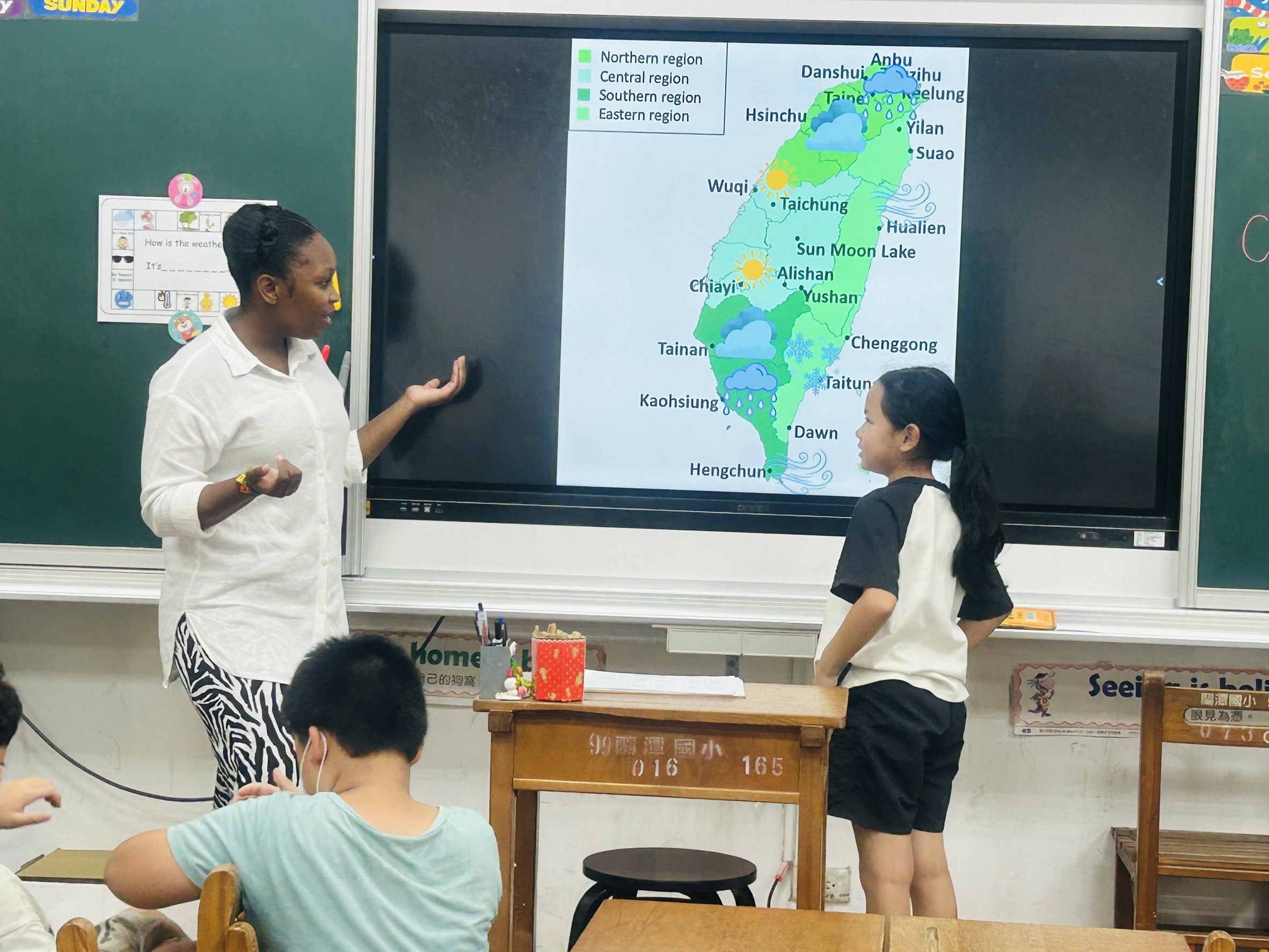 學生回答天氣狀況