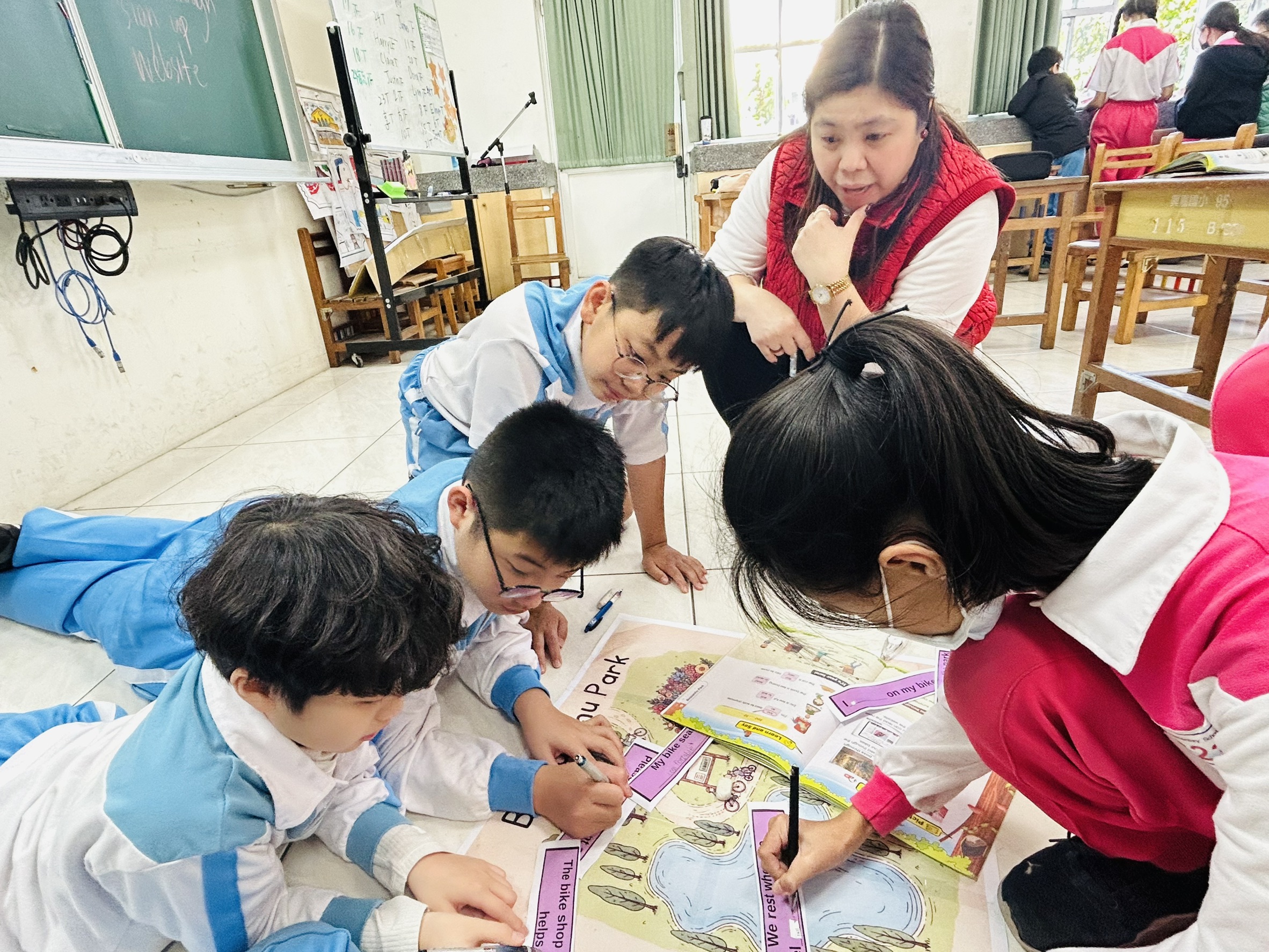 The teacher guide students