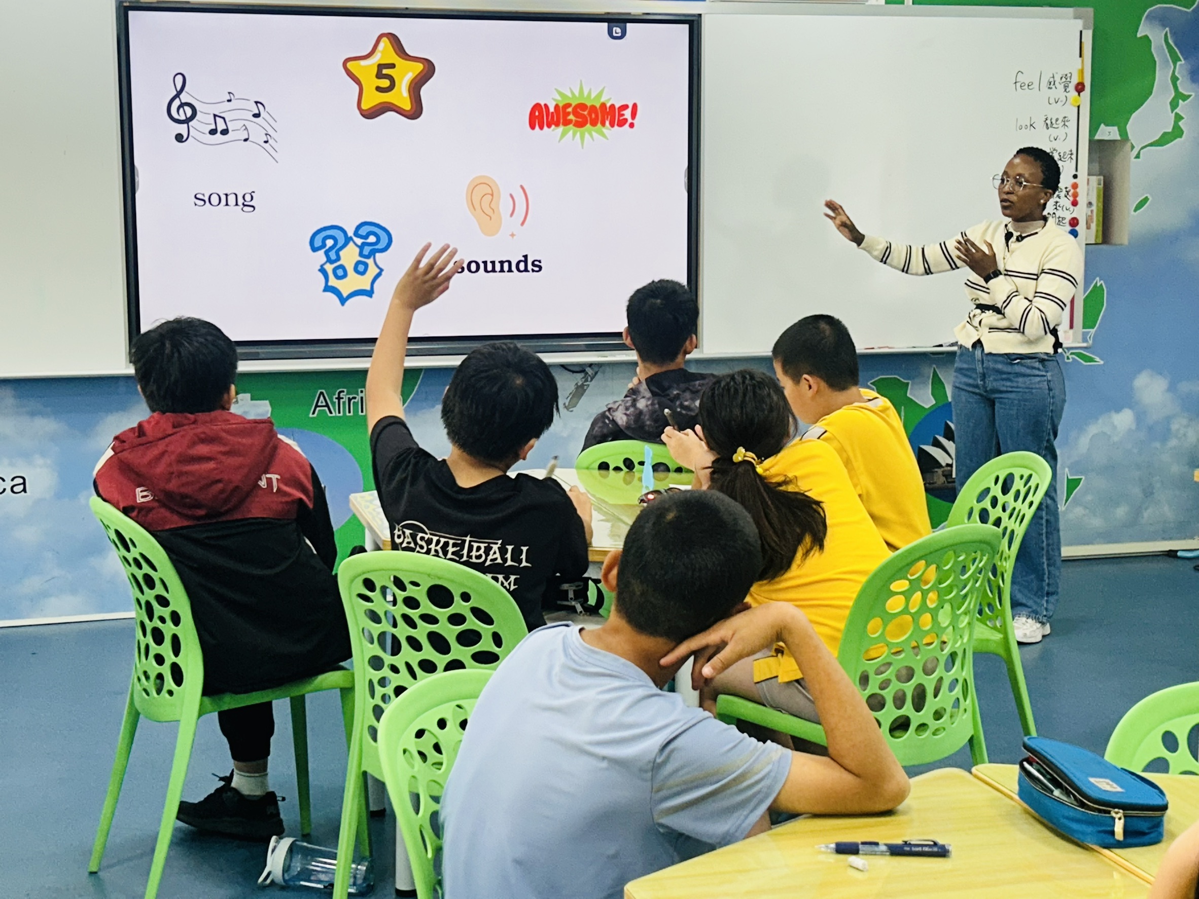 students practice making sentences