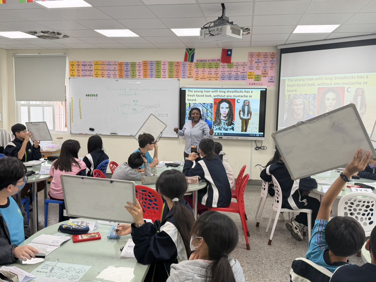 Raise the whiteboard to answer1